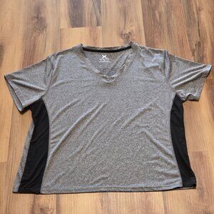 Game Time Men’s Athletic Shirt 3X Gray/Black Short Sleeve Activewear Sport Wear